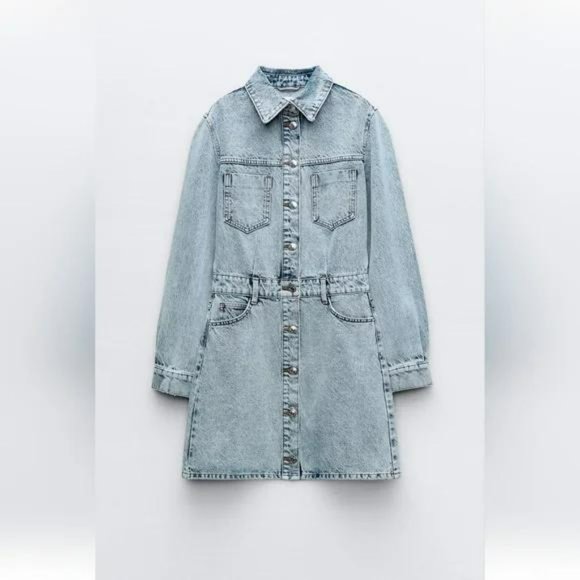 ZARA Z1975 DENIM MINI DRESS - Picture 4 of 7